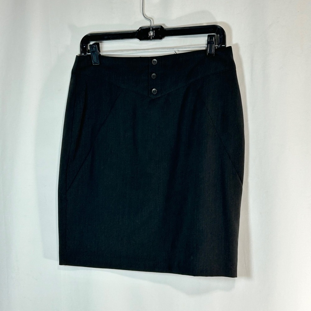 MaudeWomen's Black Knee Length Pencil Skirt Button Detail Career‎ Size 10